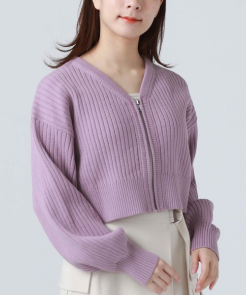 archives（アルシーヴ）の「フロントｚｉｐニットカーディガン（カーディガン/ボレロ・レディース・ブラック/オフホワイト/ブルー/パープル・MEDIUM）」の12枚目の写真