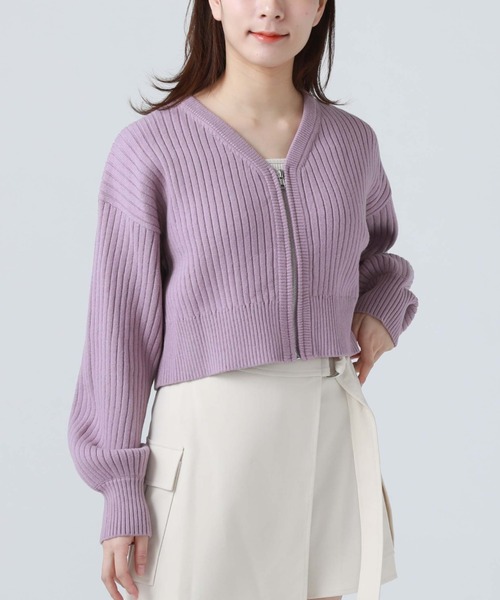 archives（アルシーヴ）の「フロントｚｉｐニットカーディガン（カーディガン/ボレロ・レディース・ブラック/オフホワイト/ブルー/パープル・MEDIUM）」の13枚目の写真