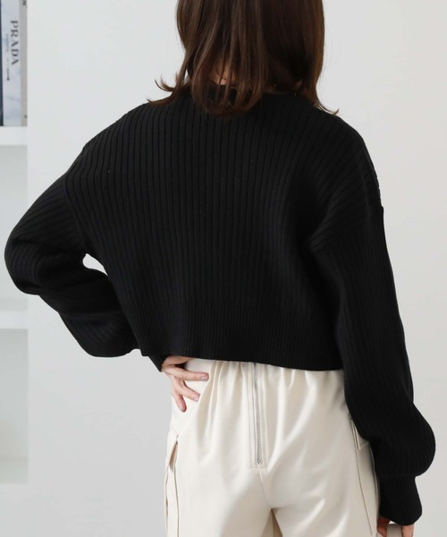 archives（アルシーヴ）の「フロントｚｉｐニットカーディガン（カーディガン/ボレロ・レディース・ブラック/オフホワイト/ブルー/パープル・MEDIUM）」の10枚目の写真