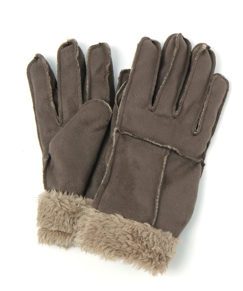 BAYFLOW(ベイフロー)の「フェイクムートングローブ(手袋・レディース・ベージュ/モカ・FREE)」の2枚目の写真