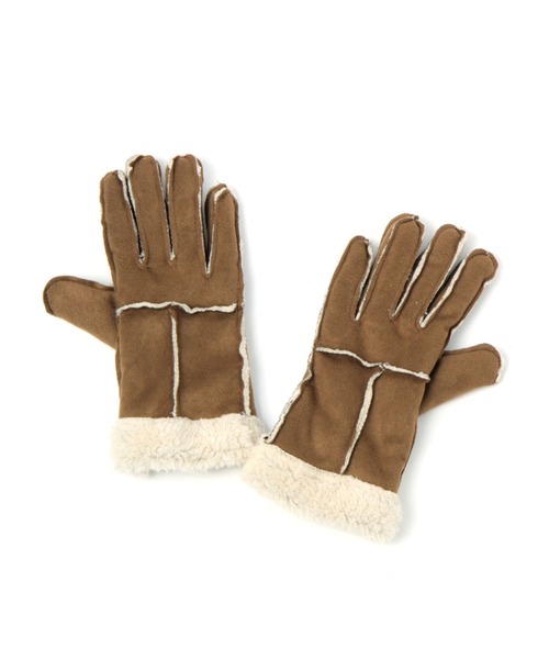 BAYFLOW(ベイフロー)の「フェイクムートングローブ(手袋・レディース・ベージュ/モカ・FREE)」の3枚目の写真