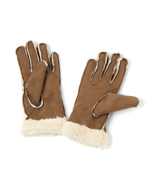 BAYFLOW(ベイフロー)の「フェイクムートングローブ(手袋・レディース・ベージュ/モカ・FREE)」の4枚目の写真