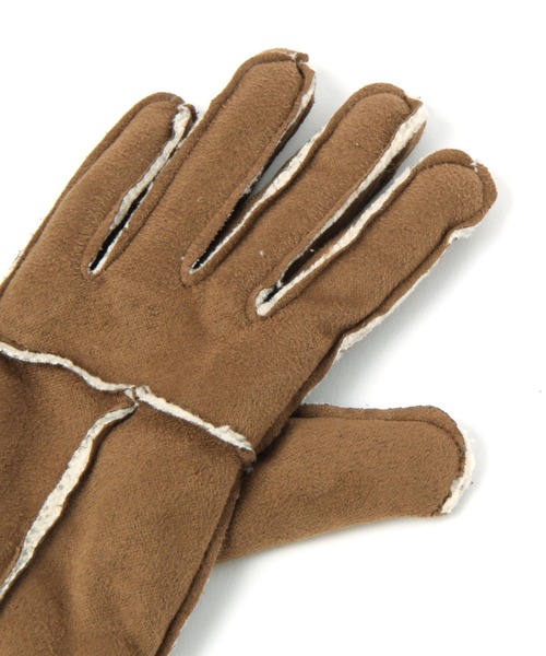 BAYFLOW(ベイフロー)の「フェイクムートングローブ(手袋・レディース・ベージュ/モカ・FREE)」の5枚目の写真
