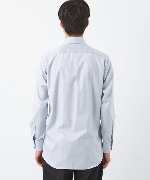 green label relaxing（グリーンレーベルリラクシング）の「コットン ヘリンボーン スリム ショートワイドカラー ドレスシャツ -イージーアイロン-（ビジネスシャツ・メンズ・ホワイト/ライトグレー/ライトブルー・40cm/43cm/38cm/39cm/42cm/41cm/37cm）」の15枚目の写真