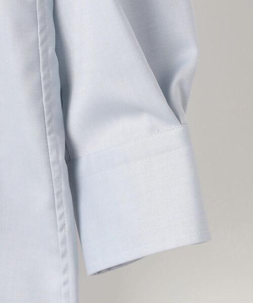 green label relaxing（グリーンレーベルリラクシング）の「コットン ヘリンボーン スリム ショートワイドカラー ドレスシャツ -イージーアイロン-（ビジネスシャツ・メンズ・ホワイト/ライトグレー/ライトブルー・40cm/43cm/38cm/39cm/42cm/41cm/37cm）」の20枚目の写真