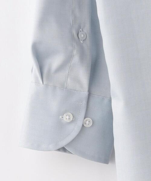 green label relaxing（グリーンレーベルリラクシング）の「コットン ヘリンボーン スリム ショートワイドカラー ドレスシャツ -イージーアイロン-（ビジネスシャツ・メンズ・ホワイト/ライトグレー/ライトブルー・40cm/43cm/38cm/39cm/42cm/41cm/37cm）」の21枚目の写真