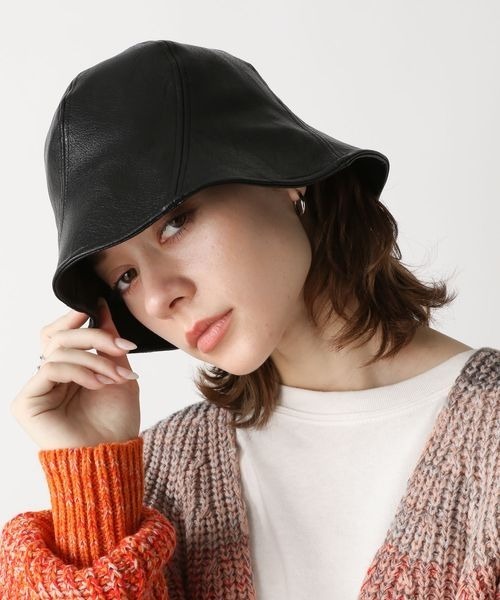 JEANASIS(ジーナシス)の「レザーキリカエハット/181128(ハット・レディース・ブラック/イエロー・FREE)」の16枚目の写真