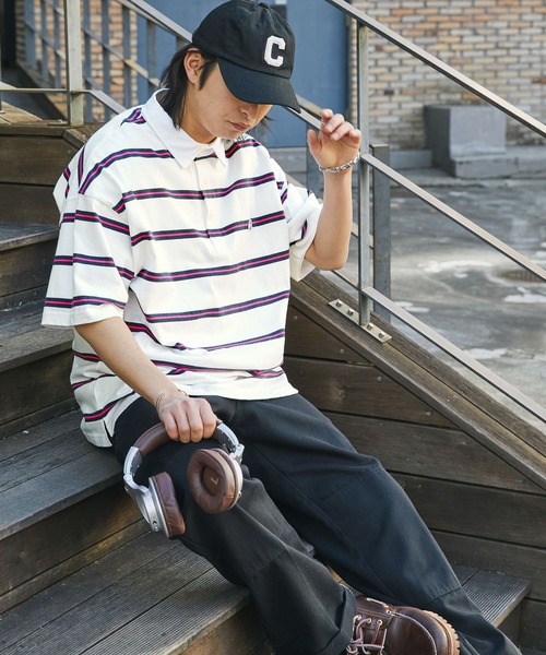 Dickies(ディッキーズ)の「Dickies/ディッキーズ ロゴ刺繍オーバーサイズラガーシャツ(ポロシャツ・メンズ・ホワイト/グリーン/スミクロ/ネイビー・M/L/XL)」の10枚目の写真