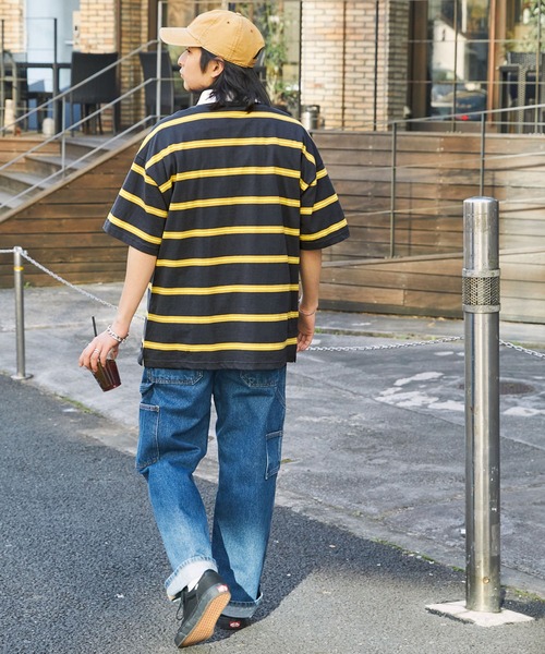 Dickies(ディッキーズ)の「Dickies/ディッキーズ ロゴ刺繍オーバーサイズラガーシャツ(ポロシャツ・メンズ・ホワイト/グリーン/スミクロ/ネイビー・M/L/XL)」の18枚目の写真