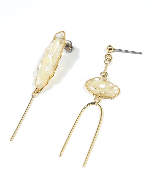 The Rule(ザルール)の「The Rule ザルール : Nacre pieced earring : パール ピアス(ピアス(両耳用)・レディース・ホワイト/グリーン/ブラウン・FREE)」の7枚目の写真