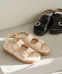 ビジューバックルフットペッドサンダル