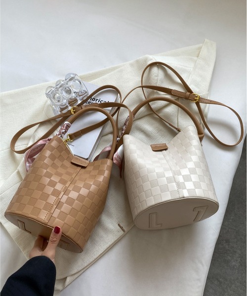 LOPASS(ロパス)の「2wayギンガムチェックバケットショルダーバッグ/ハンドバッグ(ショルダーバッグ・レディース・ベージュ/モカ/アイボリー/ブラック・FREE)」の13枚目の写真