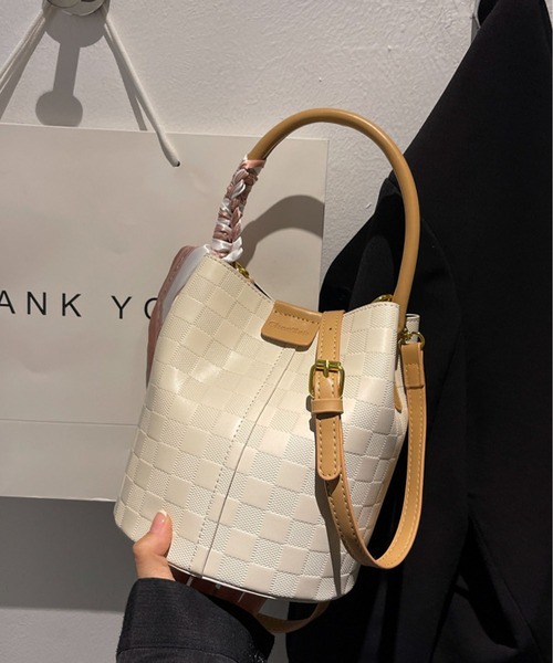 LOPASS(ロパス)の「2wayギンガムチェックバケットショルダーバッグ/ハンドバッグ(ショルダーバッグ・レディース・ベージュ/モカ/アイボリー/ブラック・FREE)」の18枚目の写真