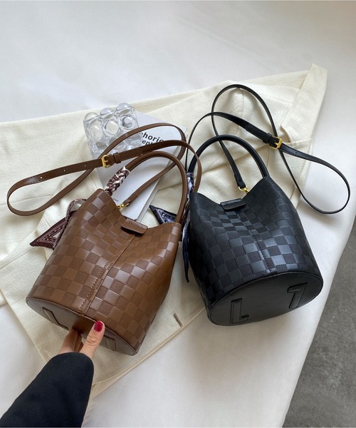 LOPASS(ロパス)の「2wayギンガムチェックバケットショルダーバッグ/ハンドバッグ(ショルダーバッグ・レディース・ベージュ/モカ/アイボリー/ブラック・FREE)」の12枚目の写真