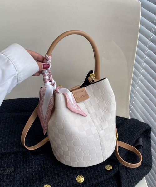 LOPASS(ロパス)の「2wayギンガムチェックバケットショルダーバッグ/ハンドバッグ(ショルダーバッグ・レディース・ベージュ/モカ/アイボリー/ブラック・FREE)」の22枚目の写真