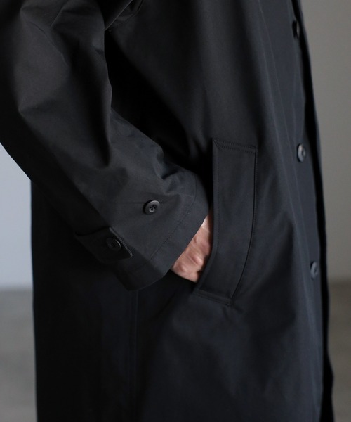 CREARE -LINO-（クレアーレリノ）の「【2WAY】 オーバーサイズ ルーズ ステンカラースタンドロングコート タマムシコート<ユニセックス>（ステンカラーコート・メンズ・ブラック/カーキ/ベージュ・M/L）」の5枚目の写真