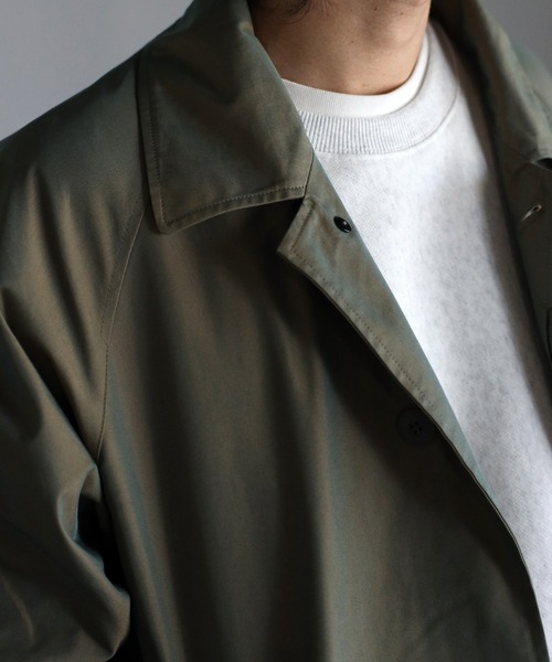 CREARE -LINO-（クレアーレリノ）の「【2WAY】 オーバーサイズ ルーズ ステンカラースタンドロングコート タマムシコート<ユニセックス>（ステンカラーコート・メンズ・ブラック/カーキ/ベージュ・M/L）」の20枚目の写真