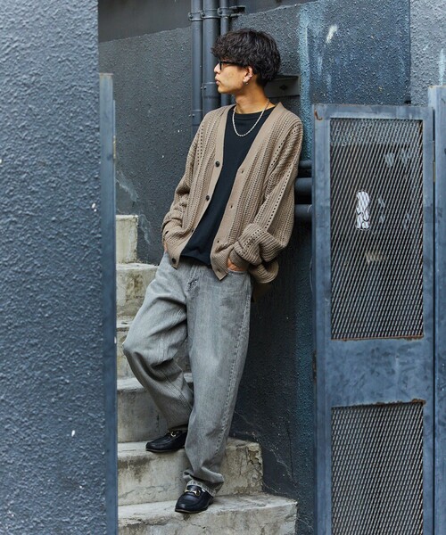 PUBLUX（パブリュクス）の「【23SS】【PUBLUX/パブリュクス】 クロシェ カーディガン/透かし編みオーバーサイズカーディガン/ユニセックス【WEB限定】（カーディガン/ボレロ・メンズ・ブラック/ベージュ/ブルー/グリーン・SMALL/MEDIUM/LARGE）」の11枚目の写真