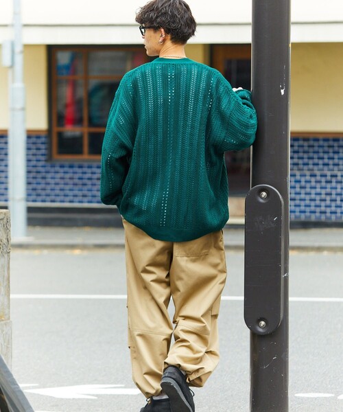 PUBLUX（パブリュクス）の「【23SS】【PUBLUX/パブリュクス】 クロシェ カーディガン/透かし編みオーバーサイズカーディガン/ユニセックス【WEB限定】（カーディガン/ボレロ・メンズ・ブラック/ベージュ/ブルー/グリーン・SMALL/MEDIUM/LARGE）」の21枚目の写真