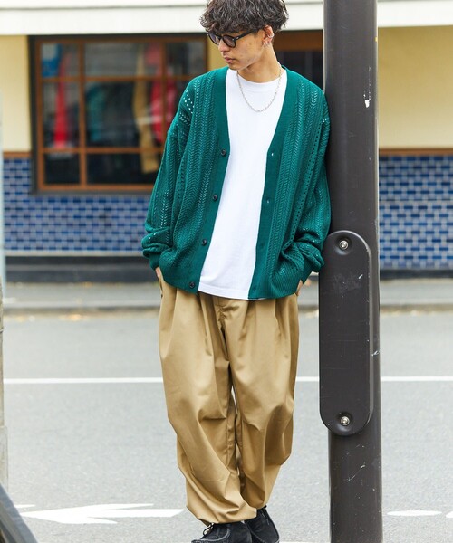 PUBLUX（パブリュクス）の「【23SS】【PUBLUX/パブリュクス】 クロシェ カーディガン/透かし編みオーバーサイズカーディガン/ユニセックス【WEB限定】（カーディガン/ボレロ・メンズ・ブラック/ベージュ/ブルー/グリーン・SMALL/MEDIUM/LARGE）」の22枚目の写真