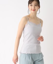 丸胴編み レースキャミソール