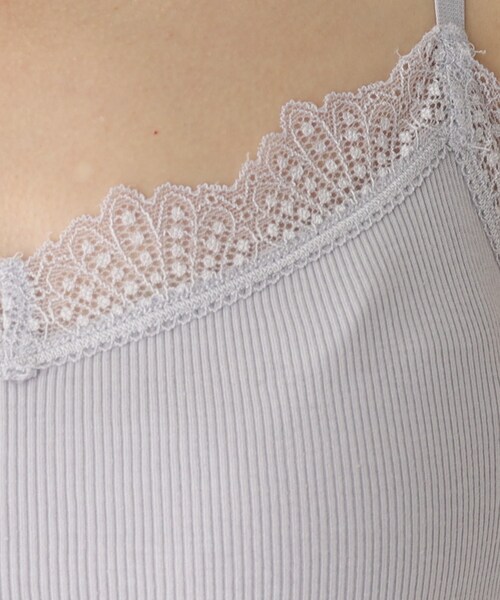 index（インデックス）の「丸胴編み レースキャミソール（タンクトップ・レディース・ブラック/ホワイト系/ライトブルー/ライトグレー系7・00）」の14枚目の写真