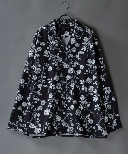 SITRY（シトリー）の「Drape Open Collar Shirt/ドレープ オープンカラー シャツ（シャツ/ブラウス・メンズ・ブルー系その他/チャコール/モカ/ライトグリーン/ライトグレー/ホワイト/ブラック系その他4/ホワイト系その他/ベージュ系その他/ダークグリーン/ターコイズブルー/ブラック系その他3/ブラック系その他5/ブラック系その他/ブラウン系その他/ブルーグレー/ブラック系その他2/ブルー系その他2/ライトブルー/ブラック・M/L/LL）」の8枚目の写真