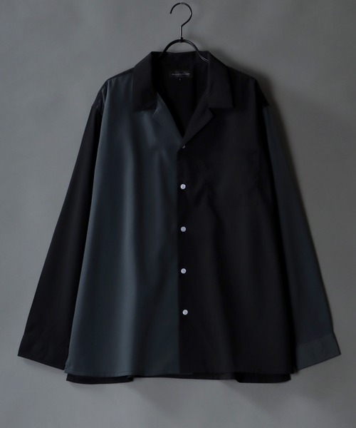 トップス drape design open collar shirt SITRY シャツ Drape Open Collar Shirt/ドレープ オープンカラー