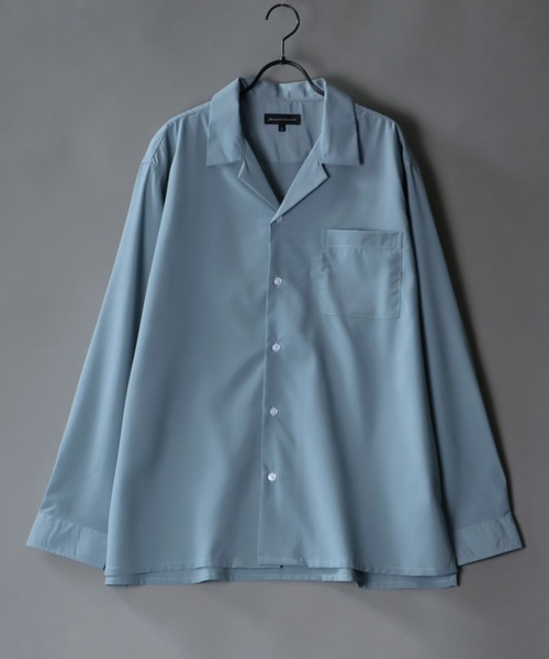 SITRY（シトリー）の「Drape Open Collar Shirt/ドレープ オープンカラー シャツ（シャツ/ブラウス・メンズ・ブルー系その他/チャコール/モカ/ライトグリーン/ライトグレー/ホワイト/ブラック系その他4/ホワイト系その他/ベージュ系その他/ダークグリーン/ターコイズブルー/ブラック系その他3/ブラック系その他5/ブラック系その他/ブラウン系その他/ブルーグレー/ブラック系その他2/ブルー系その他2/ライトブルー/ブラック・M/L/LL）」の17枚目の写真