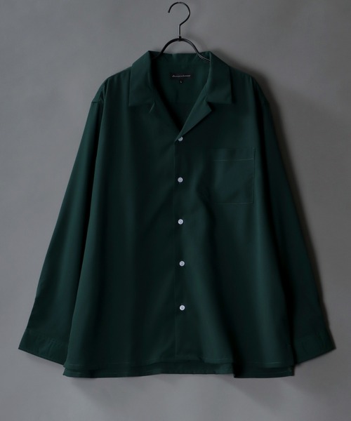 SITRY（シトリー）の「Drape Open Collar Shirt/ドレープ オープンカラー シャツ（シャツ/ブラウス・メンズ・ブルー系その他/チャコール/モカ/ライトグリーン/ライトグレー/ホワイト/ブラック系その他4/ホワイト系その他/ベージュ系その他/ダークグリーン/ターコイズブルー/ブラック系その他3/ブラック系その他5/ブラック系その他/ブラウン系その他/ブルーグレー/ブラック系その他2/ブルー系その他2/ライトブルー/ブラック・M/L/LL）」の15枚目の写真