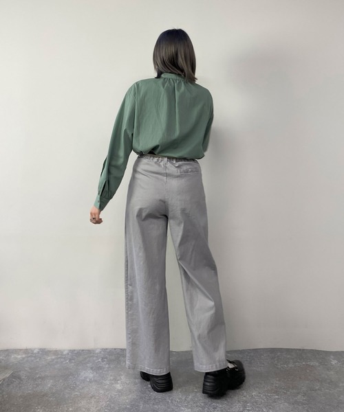 セール】タックワイドパンツ／綿ツイル（その他パンツ）｜179/WG