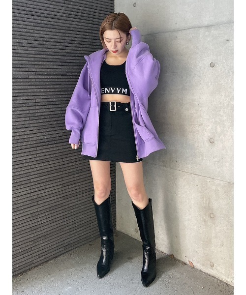 ENVYM(アンビー)の「ツイルネオバミニSK(スカート・レディース・ベージュ/ブラック・FREE)」の4枚目の写真