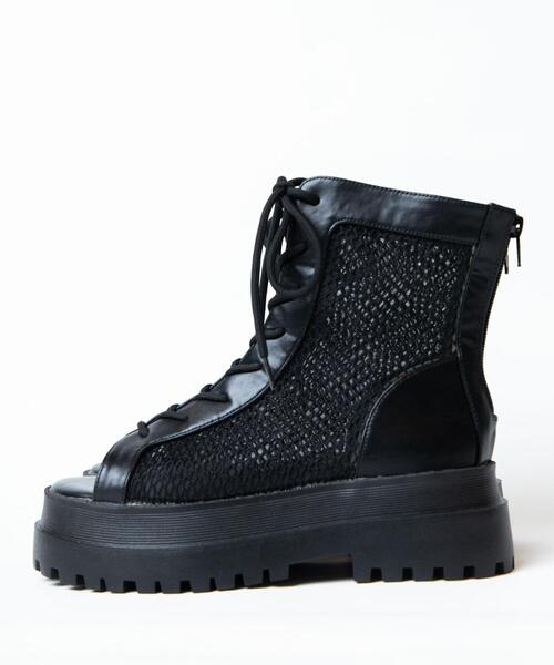 WEGO(ウィゴー)の「WEGO/レースアップブーツサンダル(サンダル・レディース・ブラック・MEDIUM/LARGE)」の15枚目の写真