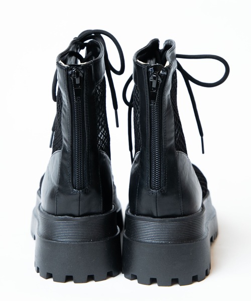 WEGO(ウィゴー)の「WEGO/レースアップブーツサンダル(サンダル・レディース・ブラック・MEDIUM/LARGE)」の4枚目の写真