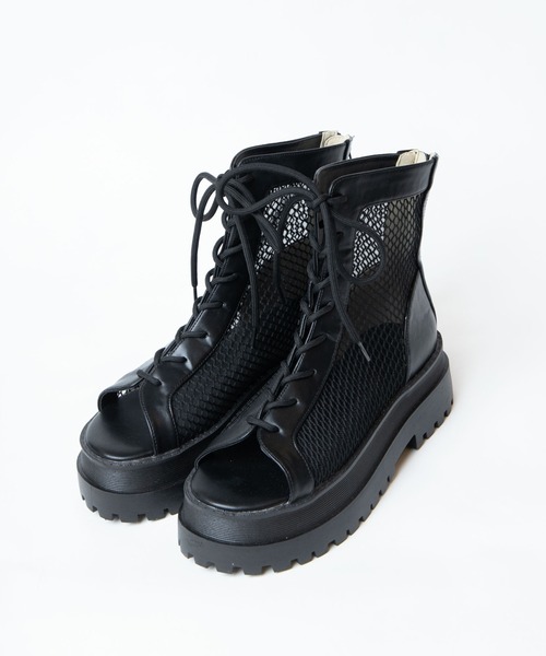 WEGO(ウィゴー)の「WEGO/レースアップブーツサンダル(サンダル・レディース・ブラック・MEDIUM/LARGE)」の8枚目の写真