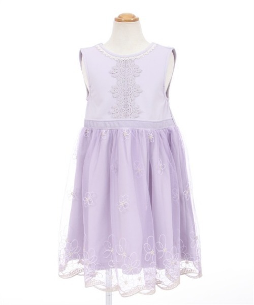 axes femme(アクシーズファム)の「お花刺繍チュールドレスワンピース(ドレス・キッズ・ピンク/ラベンダー・LARGE/MEDIUM/SMALL)」の4枚目の写真