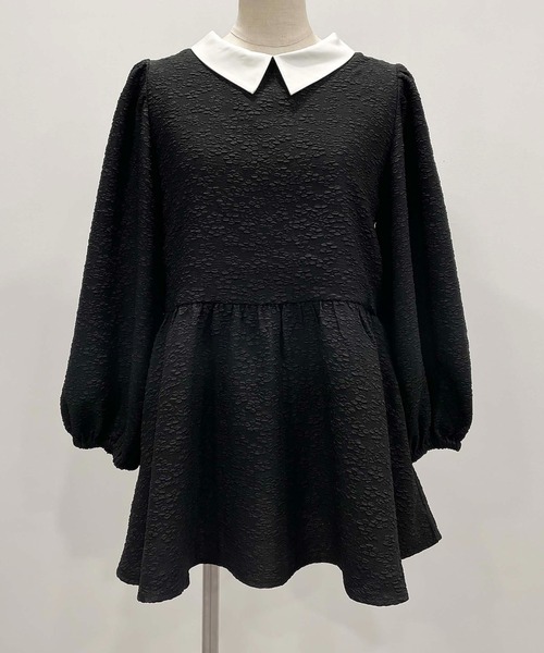 PICCIN(ピッチン)の「ジャガードクレリックペプラムブラウス(シャツ/ブラウス・レディース・ブラック・M)」の19枚目の写真