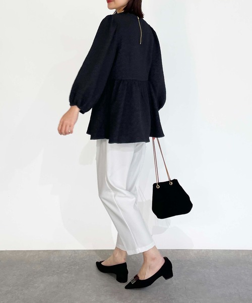 PICCIN(ピッチン)の「ジャガードクレリックペプラムブラウス(シャツ/ブラウス・レディース・ブラック・M)」の17枚目の写真