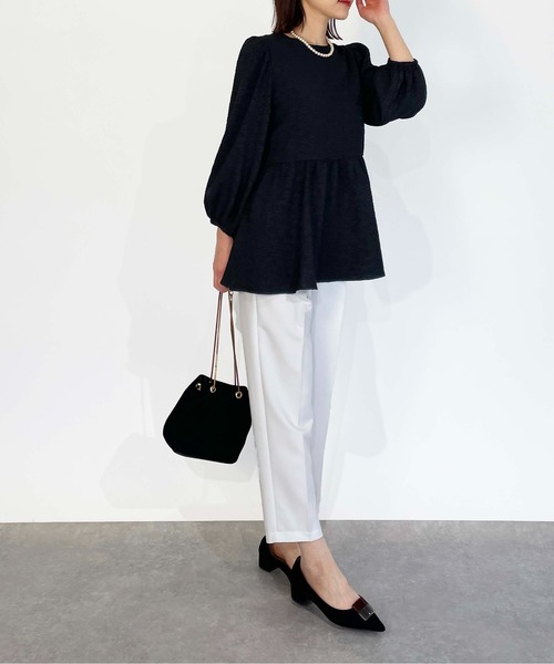 PICCIN(ピッチン)の「ジャガードクレリックペプラムブラウス(シャツ/ブラウス・レディース・ブラック・M)」の18枚目の写真