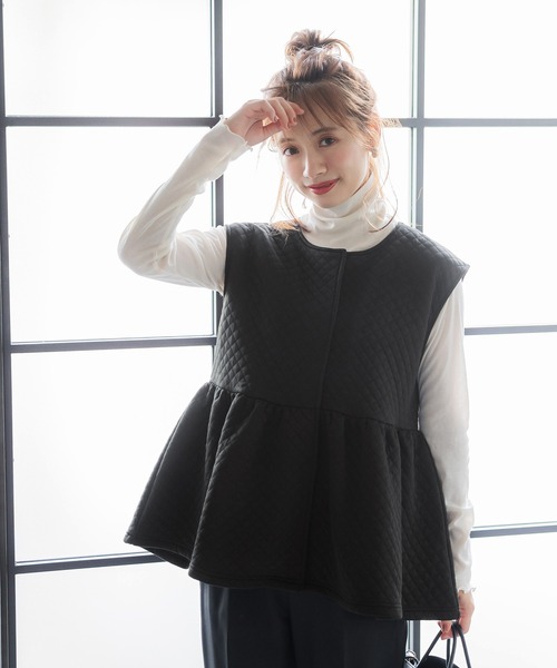 coca（coca）（コカ）の「＼新色追加／キルティングギャザーベスト（ベスト・レディース・ブラック/ライトベージュ/ベージュ・M/L）」の18枚目の写真