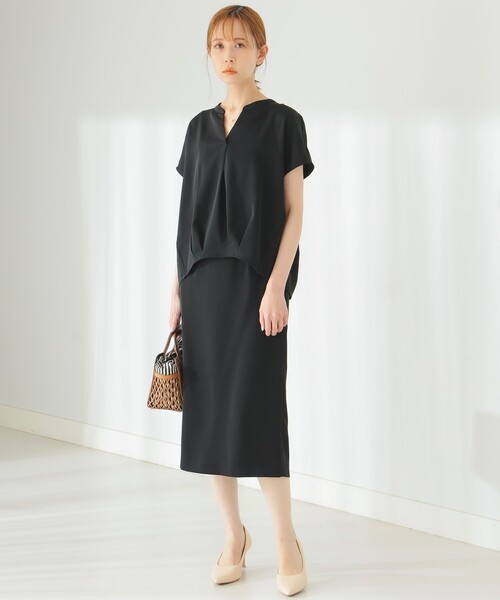 B:MING by BEAMS（ビーミングバイビームス）の「B:MING by BEAMS / フレンチスリーブ ブラウス & スカート セットアップ（セットアップ・レディース・ミント/ホワイト×グレー/ブラック・SMALL/MEDIUM）」の16枚目の写真