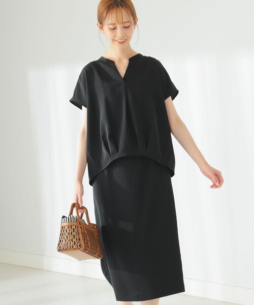 B:MING by BEAMS（ビーミングバイビームス）の「B:MING by BEAMS / フレンチスリーブ ブラウス & スカート セットアップ（セットアップ・レディース・ミント/ホワイト×グレー/ブラック・SMALL/MEDIUM）」の10枚目の写真