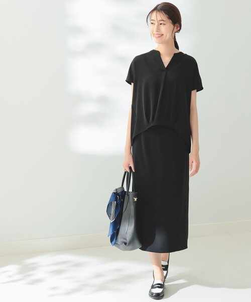 B:MING by BEAMS（ビーミングバイビームス）の「B:MING by BEAMS / フレンチスリーブ ブラウス & スカート セットアップ（セットアップ・レディース・ミント/ホワイト×グレー/ブラック・SMALL/MEDIUM）」の7枚目の写真