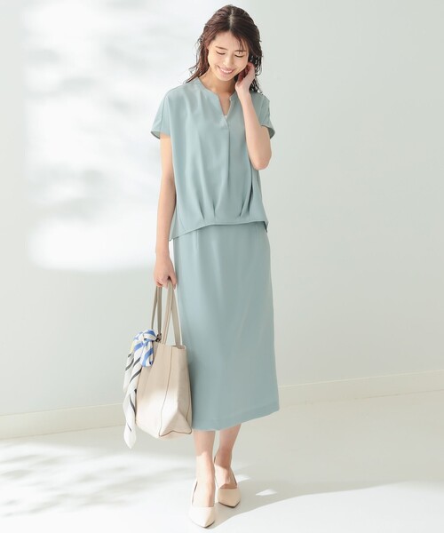 B:MING by BEAMS（ビーミングバイビームス）の「B:MING by BEAMS / フレンチスリーブ ブラウス & スカート セットアップ（セットアップ・レディース・ミント/ホワイト×グレー/ブラック・SMALL/MEDIUM）」の21枚目の写真