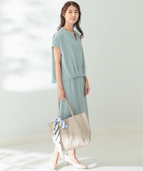 B:MING by BEAMS（ビーミングバイビームス）の「B:MING by BEAMS / フレンチスリーブ ブラウス & スカート セットアップ（セットアップ・レディース・ミント/ホワイト×グレー/ブラック・SMALL/MEDIUM）」の19枚目の写真