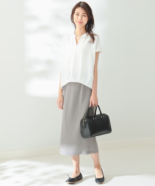 B:MING by BEAMS（ビーミングバイビームス）の「B:MING by BEAMS / フレンチスリーブ ブラウス & スカート セットアップ（セットアップ・レディース・ミント/ホワイト×グレー/ブラック・SMALL/MEDIUM）」の18枚目の写真