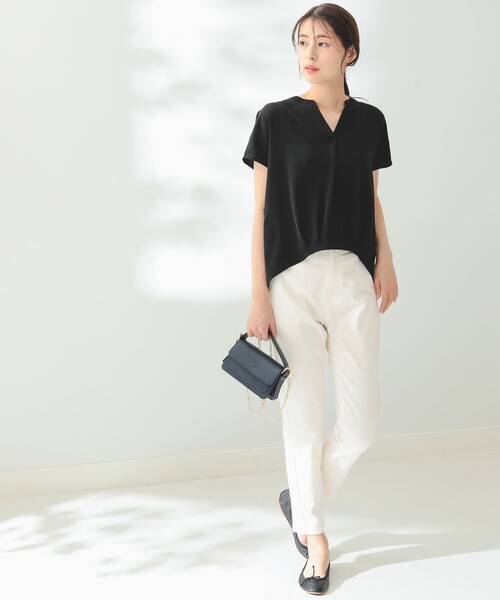 B:MING by BEAMS（ビーミングバイビームス）の「B:MING by BEAMS / フレンチスリーブ ブラウス & スカート セットアップ（セットアップ・レディース・ミント/ホワイト×グレー/ブラック・SMALL/MEDIUM）」の9枚目の写真