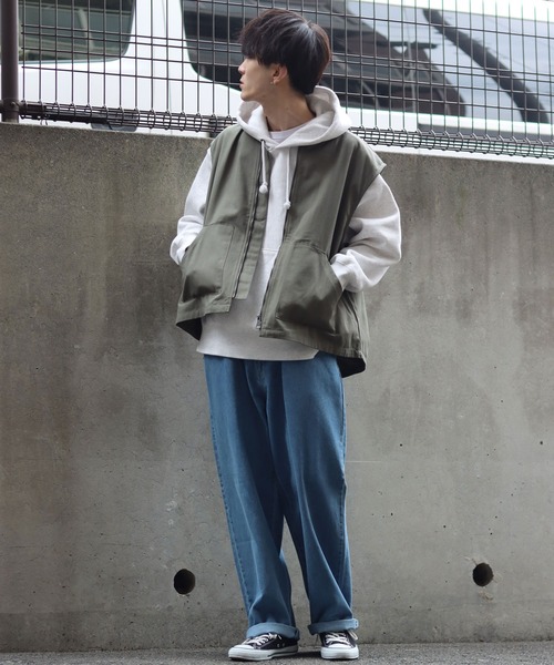 SITRY（シトリー）の「wide silhouette duck vest/ワイドシルエット ダック ベスト（ベスト・メンズ・キャメル/カーキ/ブラック・M/XL/L）」の10枚目の写真