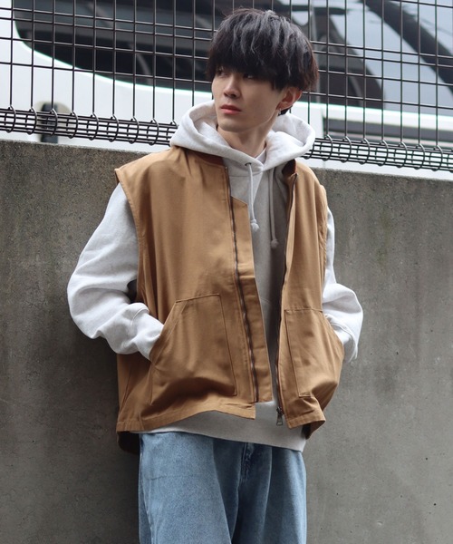 SITRY（シトリー）の「wide silhouette duck vest/ワイドシルエット ダック ベスト（ベスト・メンズ・キャメル/カーキ/ブラック・M/XL/L）」の20枚目の写真