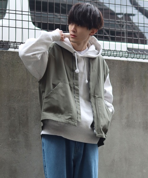 SITRY（シトリー）の「wide silhouette duck vest/ワイドシルエット ダック ベスト（ベスト・メンズ・キャメル/カーキ/ブラック・M/XL/L）」の7枚目の写真